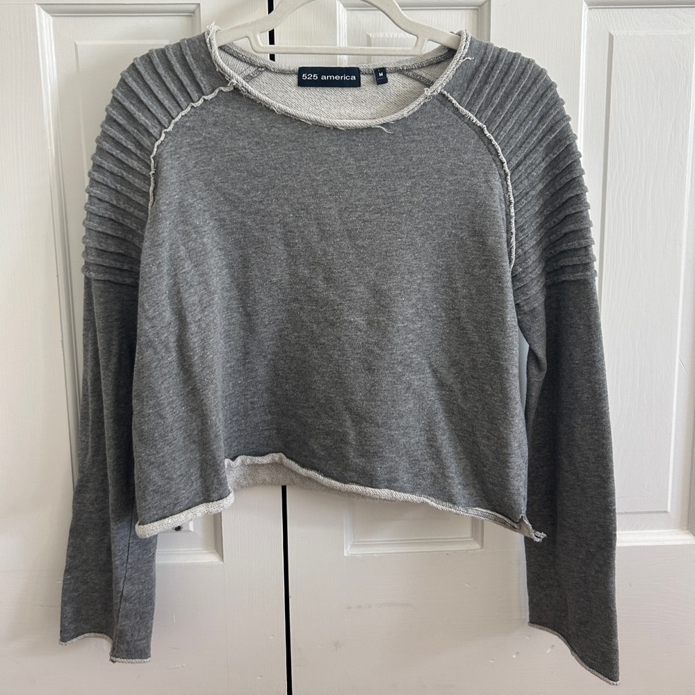 525 America Grey sweater long sleeve with shoulder detailing